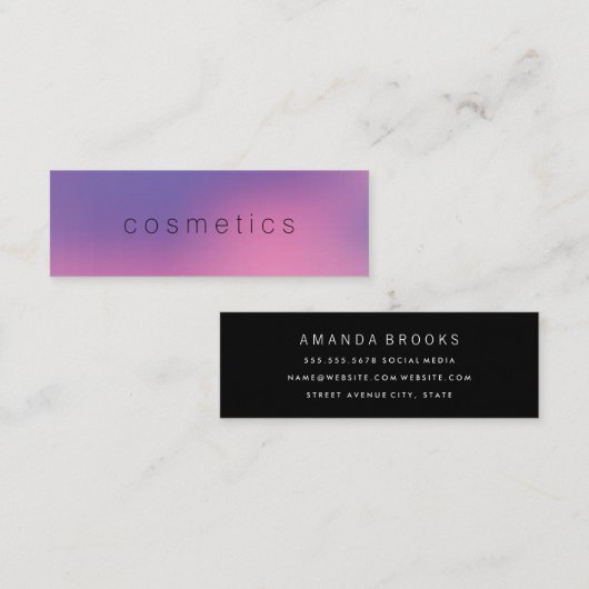 Modner minimalistisch gemengde achtergrond mini visitekaartje (Voorkant / Achterkant)