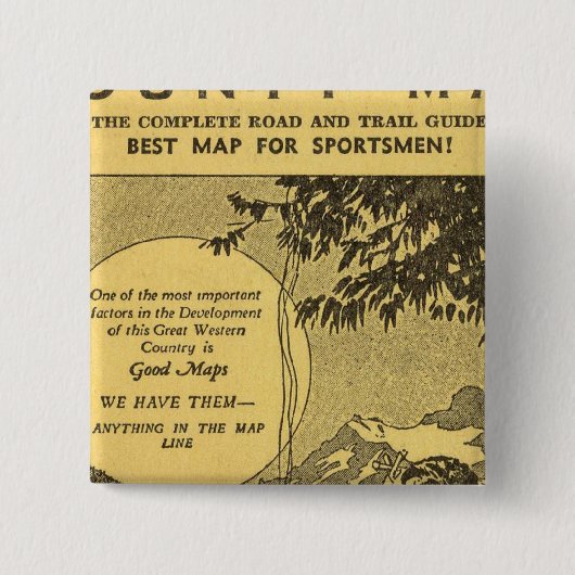 Modoc County Vierkante Button 5,1 Cm (Voorkant)