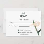 Modren blush pink floral Circle RSVP Card Kaart (Voorkant)
