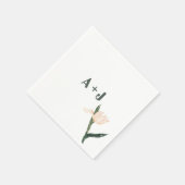 Modren blush pink floral servet (Hoek)