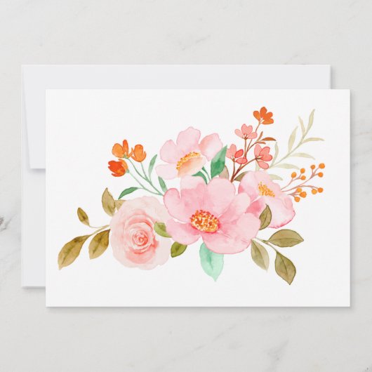 Modren chic pastel Blush Pink Greenery Note Card Kaart (Achterkant)