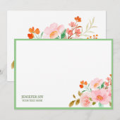 Modren chic pastel Blush Pink Greenery Note Card Kaart (Voorkant / Achterkant)