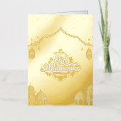 Modren Eid Mubarak Golden Folie Wenskaart (Voorkant)