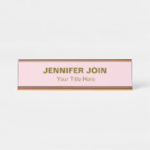 Modren Golden blush Desk Name Bord Bureau Naambordje (Voorkant)