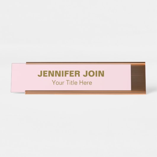 Modren Golden blush Desk Name Bord Bureau Naambordje (Voorkant)