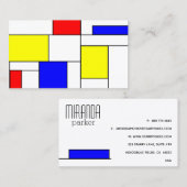Modrian Modern Primary Colors Visitekaartje (Voorkant / Achterkant)