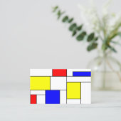 Modrian Modern Primary Colors Visitekaartje (Staand voorkant)