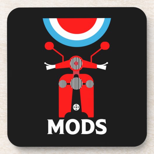 Mods - Mods en Rockers - Britse muziek Bier Onderzetter (Voorkant)