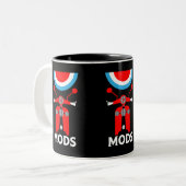 Mods - Mods en Rockers - Britse muziek Tweekleurige Koffiemok (Voorkant links)