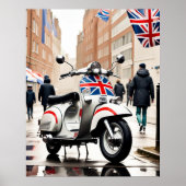 Mods Scooter, Union Jack, Brighton, Parka Poster (Voorkant)