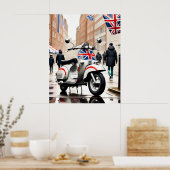 Mods Scooter, Union Jack, Brighton, Parka Poster (Keuken)