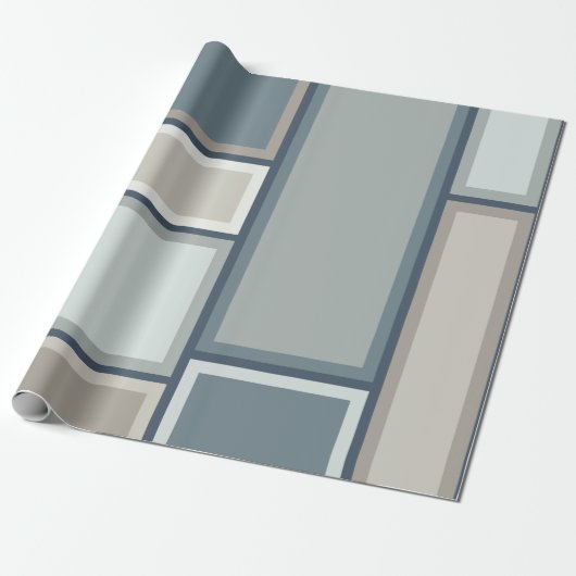 Modulair middelbaar modern geometrisch patroon cadeaupapier (Uitgerold)