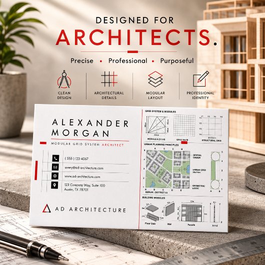 Modulair Rastersysteem Architect Visitekaart Visitekaartje