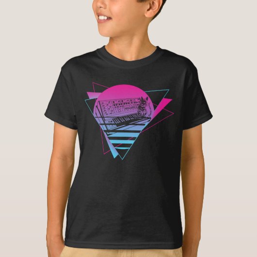 Modulair synthesizer Analoge Vaporwave T-shirt (Voorkant)