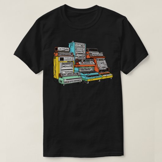 Modulair Synthesizer esthetisch ventilatorontwerp T-shirt (Design voorkant)