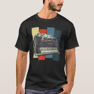 Modulair synthesizer-toetsenbord Techno  analoog T-shirt