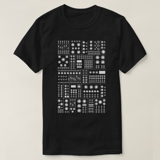 Modulair Synthesizer White T-shirt (Design voorkant)