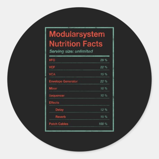 Modulair systeem Voedingsfeiten Eurorack Synth VCF Ronde Sticker (Voorkant)