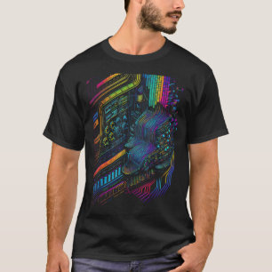 Modulaire levensduur van de analoge synthesizer vo t-shirt