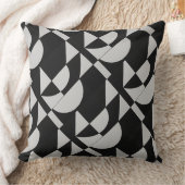 Modulaire Noir Echo Geometrisch Zwart Wit Katoen Kussen (Deken)