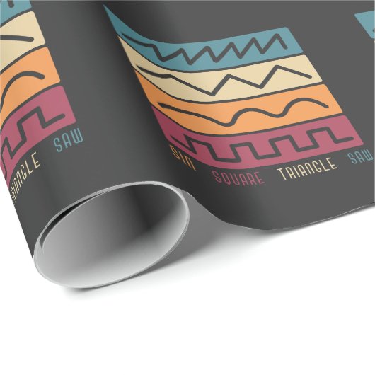 Modulaire synthesizer Synth analoge golfvorm Cadeaupapier (Rol Hoek)