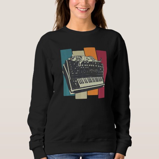 Modulaire Synthesizer Toetsenbord Synth Kat Trui (Voorkant)