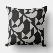 Modular Noir Echo Geometric Black White Cotton Kussen (Voorkant)