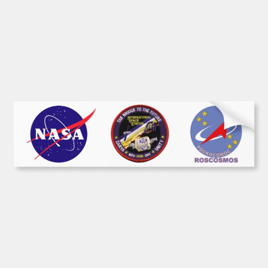 Modules van de Zarya-Eenheid van het ISS Bumpersticker (Voorkant)
