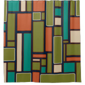 Modulus Mideeuw Modern Retro Geometric Patroon Douchegordijn (Voorkant)