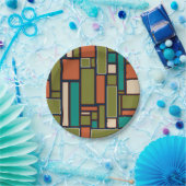 Modulus Mideeuw Modern Retro Geometric Patroon Papieren Bordje (Feest)