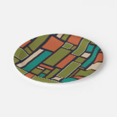 Modulus Mideeuw Modern Retro Geometric Patroon Papieren Bordje (Gekanteld)