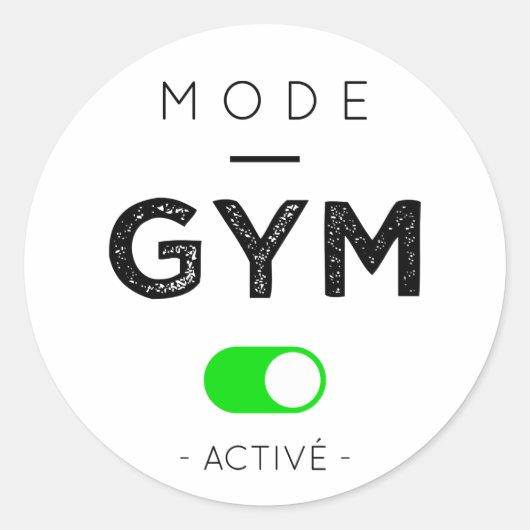 Modus actief gym ronde sticker (Voorkant)