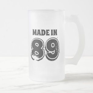 Modus Birthday Beer Mok Made in 89 Moderne Typogra
