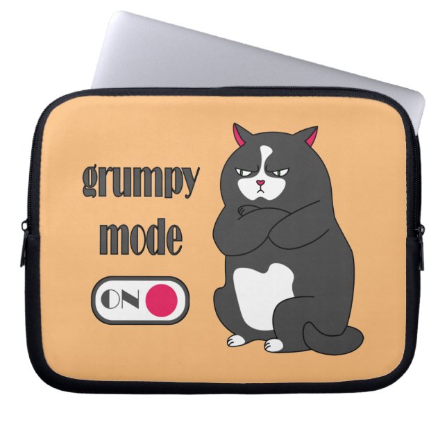 Modus met gulheid op een grappige kattenhoes laptop sleeve (Voorkant)