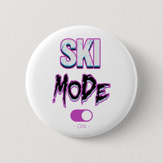Modus-on-skiën Ronde Button 5,7 Cm (Voorkant)