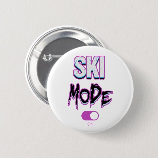 Modus-on-skiën Ronde Button 5,7 Cm (Voorkant /achterkant)