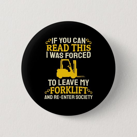 Modus voor vorkheftruckdriver - Forklifter Warehou Ronde Button 5,7 Cm (Voorkant)