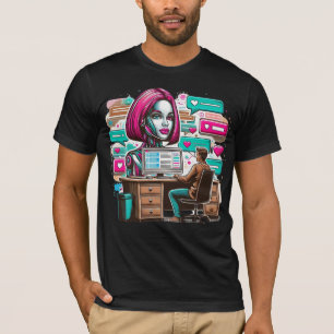 Moe 萌え I Love Chatbots AI Robots Futuristisch Ontw T-shirt