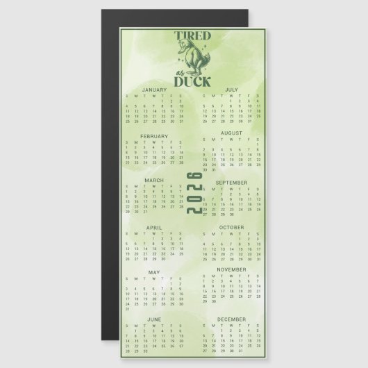 Moe als een eend 2026 Groene Eend Kalender (Voorkant / Achterkant)