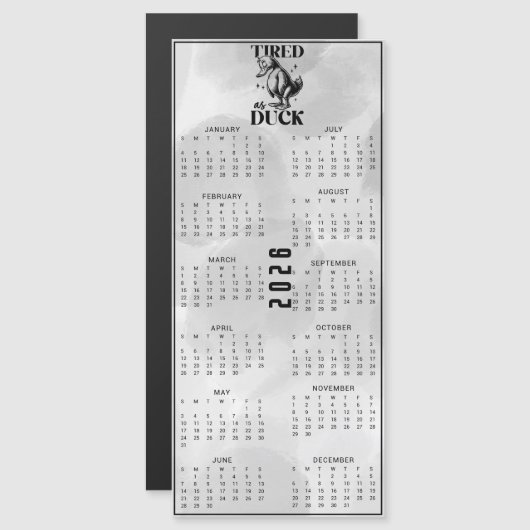 Moe als een eend 2026 Zwarte Eend Kalender (Voorkant / Achterkant)