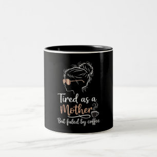 Moe als een Moeder Gedreven door Koffie Grappig Mo Tweekleurige Koffiemok