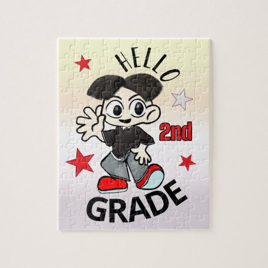 Moe Anime Jongen Hallo 2de Leerjaar Legpuzzel (Verticaal)