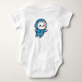 Moe astronaut kat baby romper met eigen foto (Achterkant)