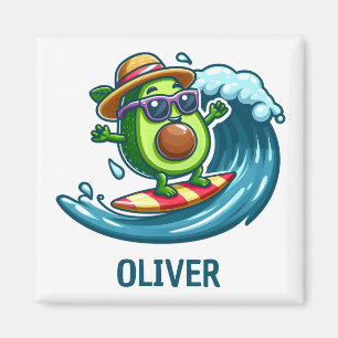 Moe Avocado-Surfer Duikt de Golven in Gepersonalis Magneet