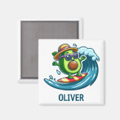 Moe Avocado-Surfer Pakt de Golven Persoonlijk Magneet (Voorkant / Achterkant)