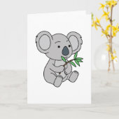 Moe Babekoala Met Eucalyptusbladeren Kaart (Gele Bloem)