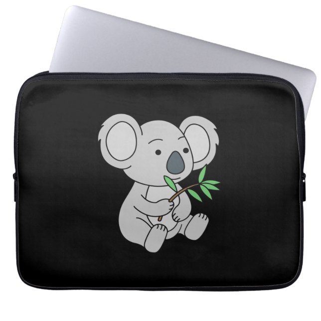 Moe Babymoala Met Eucalyptusbladeren Laptop Sleeve (Voorkant)