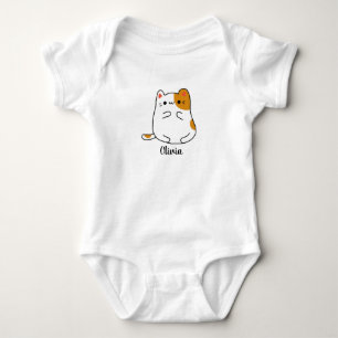 Moe Babyschattige Kat Aangepaste Naam Romper