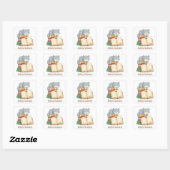 Moe Boek met Stapel Aangepaste Naam Ex Libris Vierkante Sticker (Vel)