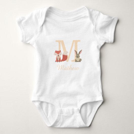 Moe Bos Konijn Vos Monogram Romper (Voorkant)